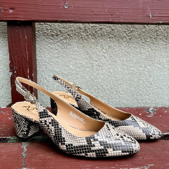 Aerosoles Slingbacks Snakeskin, Size 8M, NEW - Picture 1 of 12